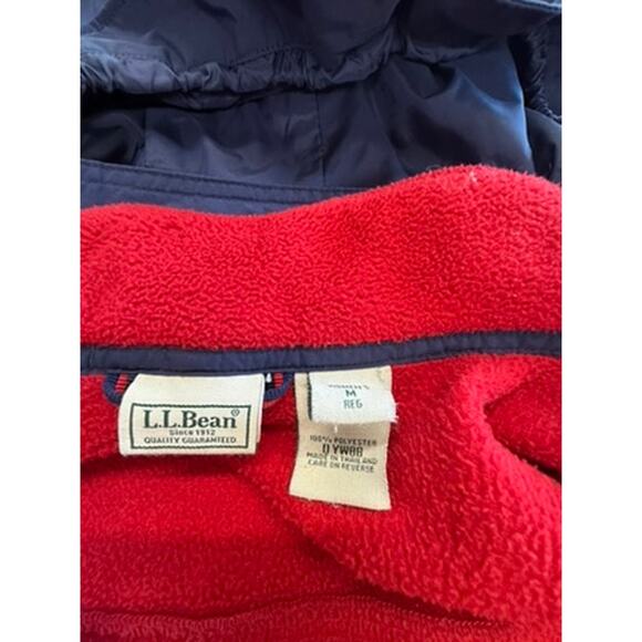 "L.L. BEAN" Women's 2 Layer Polartec Navy & Red Fleece Coat SZ M 3 Season Coat - Picture 9 of 16